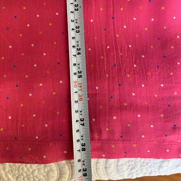 Beautiful fuchsia pink sheer rayon dress with tiny multicolor polka dots size M - Picture 16 of 16